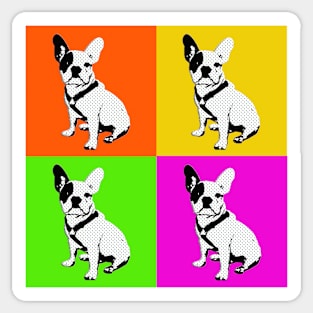 pop art square dogs white Sticker